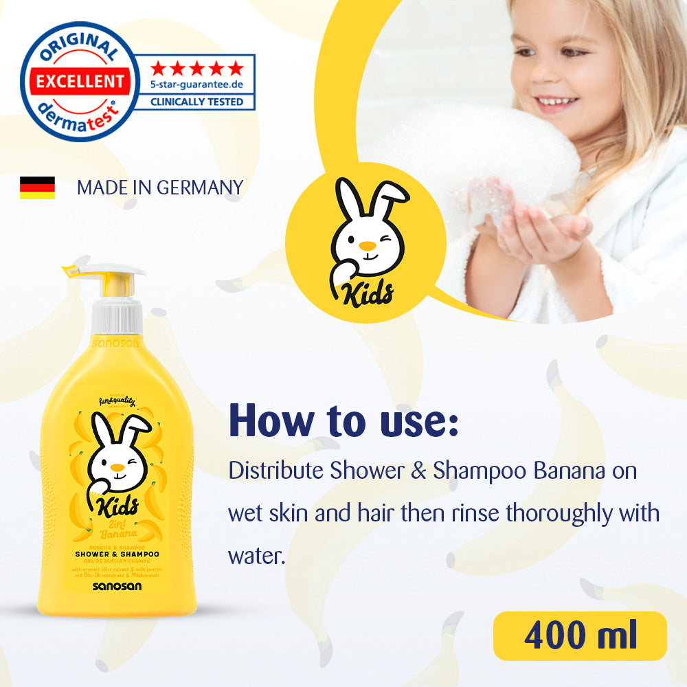 SANOSAN Kids Shower & Shampoo Banana