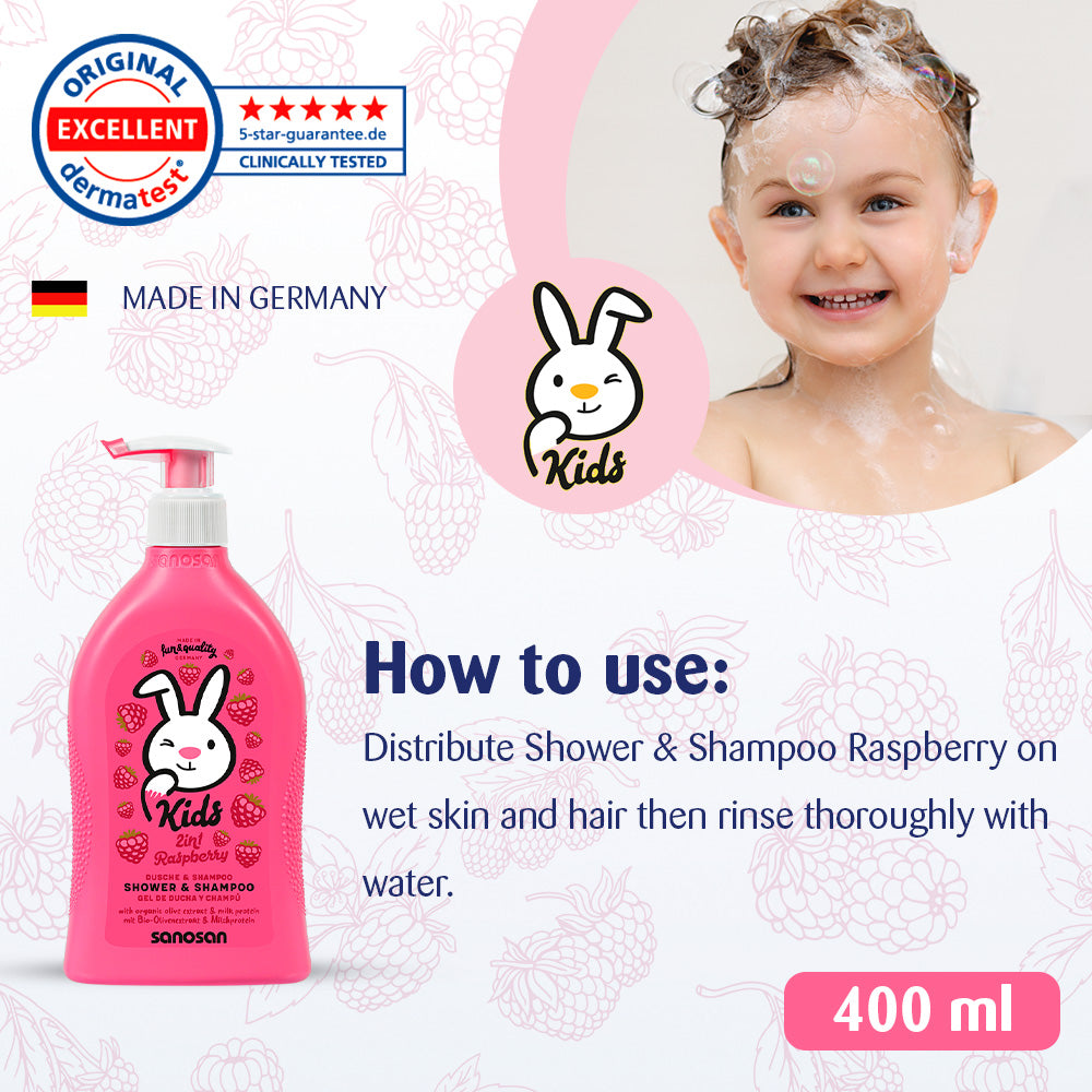 SANOSAN Kids Shower & Shampoo Raspberry