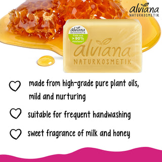 ALVIANA Plant Oil Soap Milk and Honey, 100 g