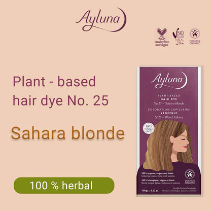 AYLUNA Plant-based hair dye No. 25. Sahara blonde