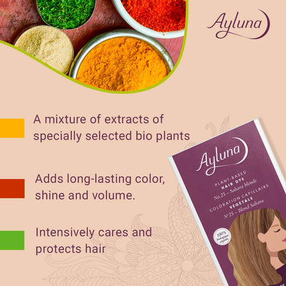 AYLUNA Plant-based hair dye No. 25. Sahara blonde