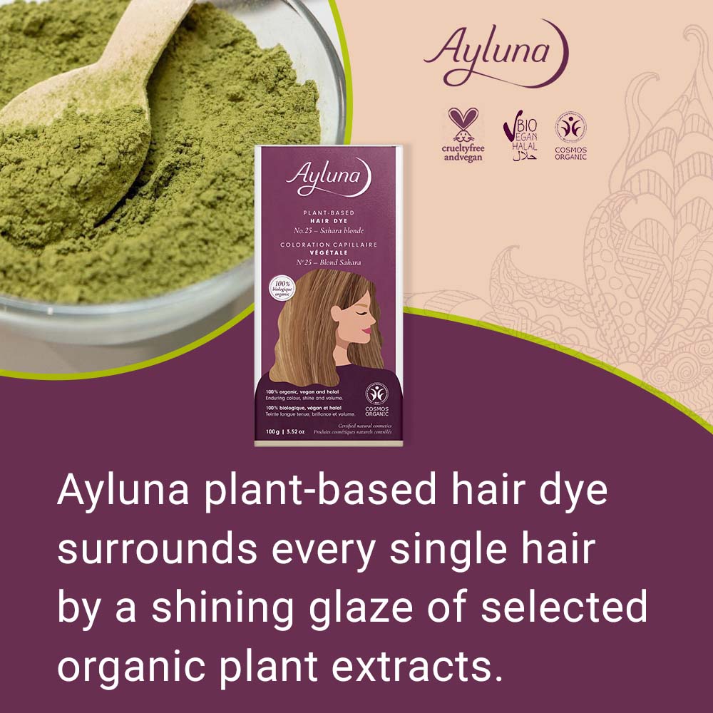 AYLUNA Plant-based hair dye No. 25. Sahara blonde