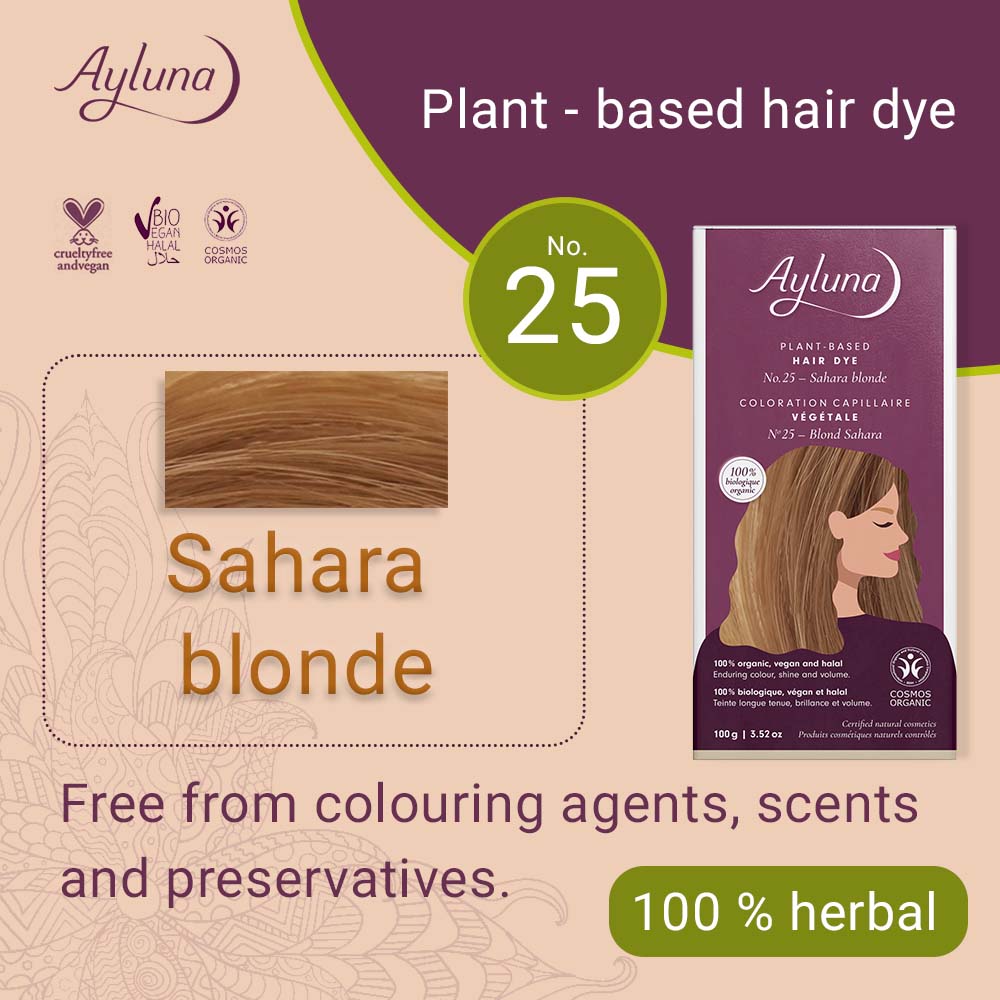 AYLUNA Plant-based hair dye No. 25. Sahara blonde