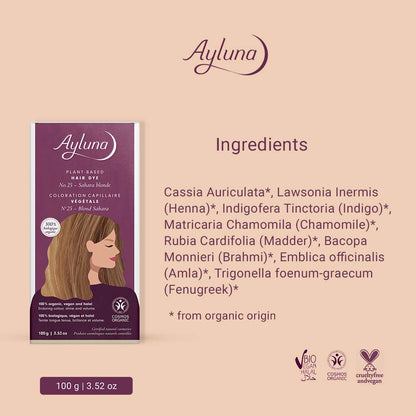 AYLUNA Plant-based hair dye No. 25. Sahara blonde