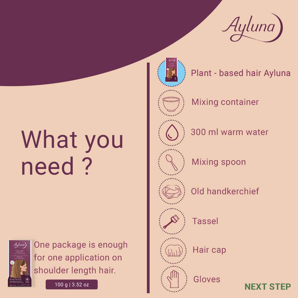 AYLUNA Plant-based hair dye No. 25. Sahara blonde