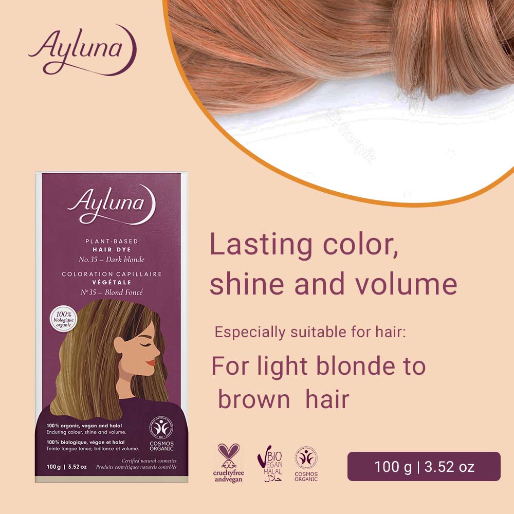 AYLUNA Plant-Based Hair Dye No. 35. Dark Blonde