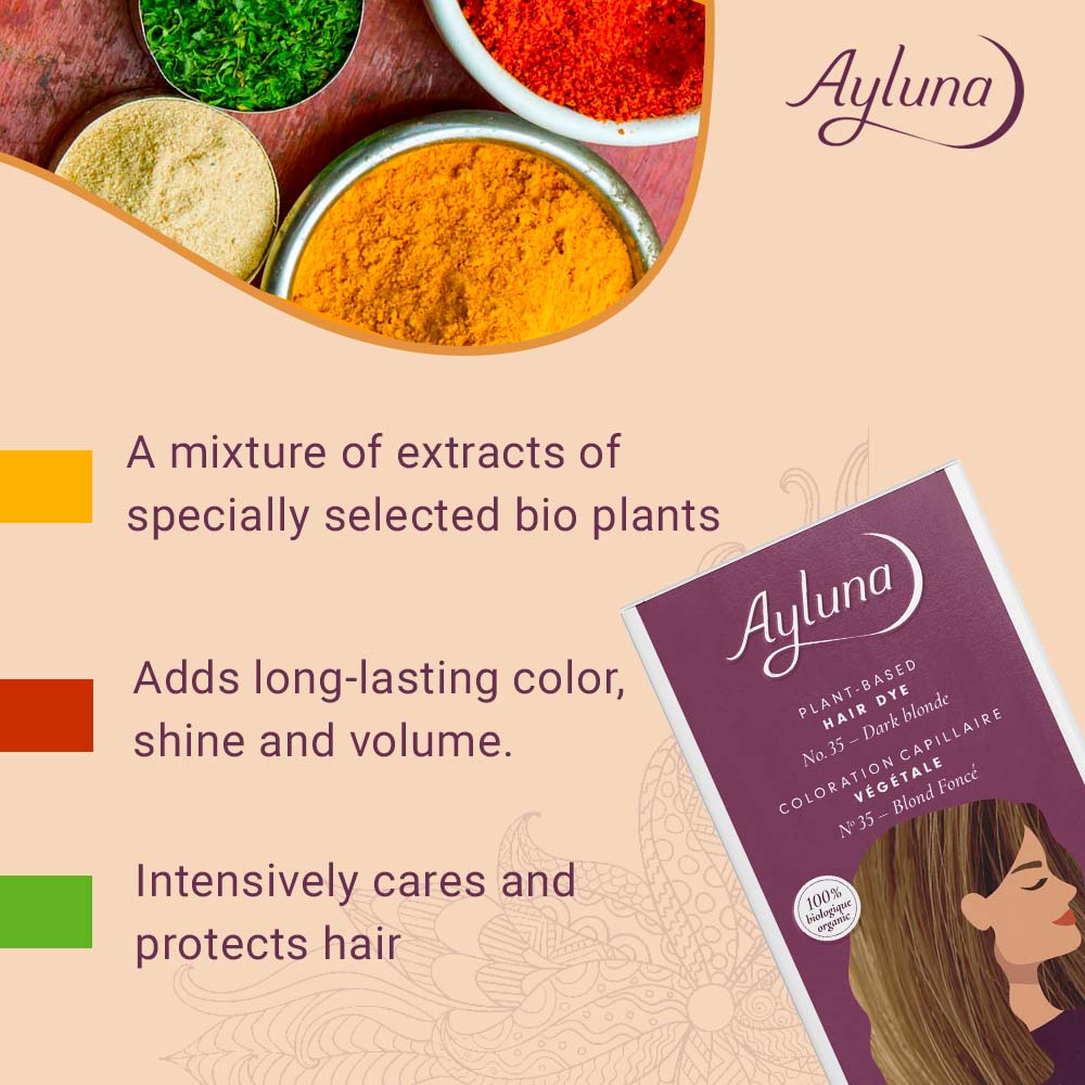 AYLUNA Plant-Based Hair Dye No. 35. Dark Blonde