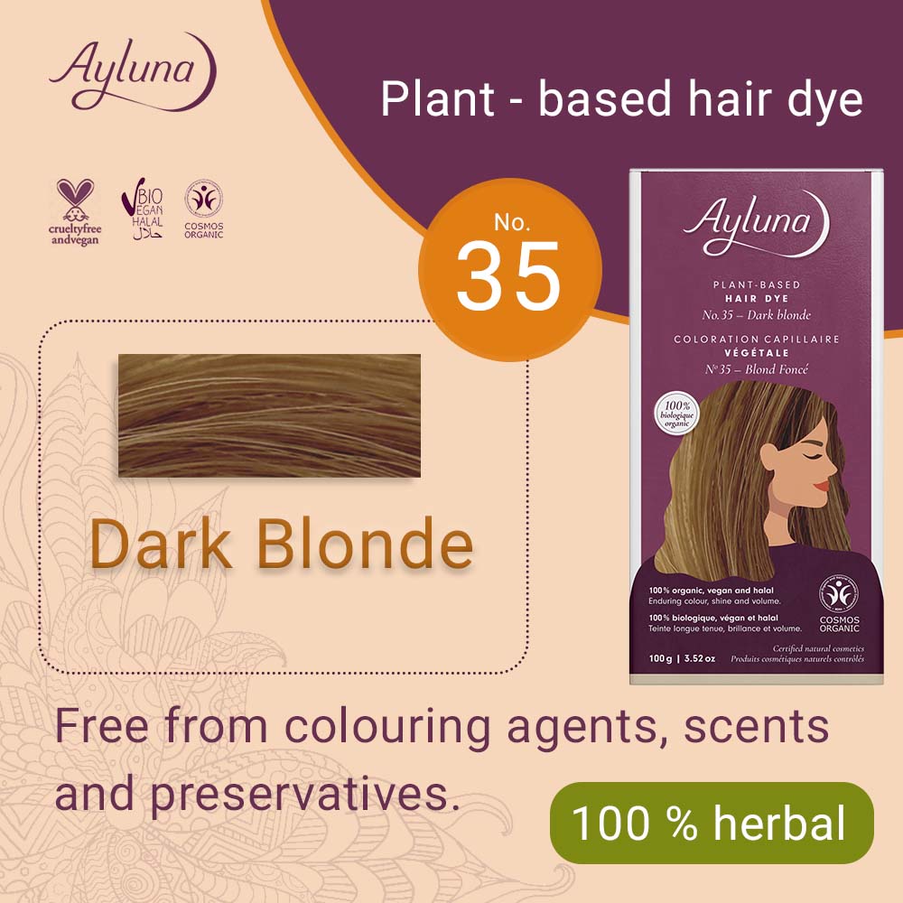 AYLUNA Plant-Based Hair Dye No. 35. Dark Blonde