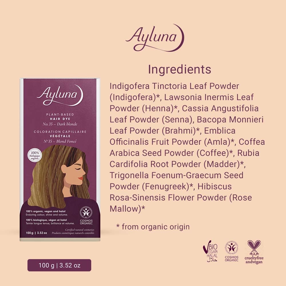 AYLUNA Plant-Based Hair Dye No. 35. Dark Blonde