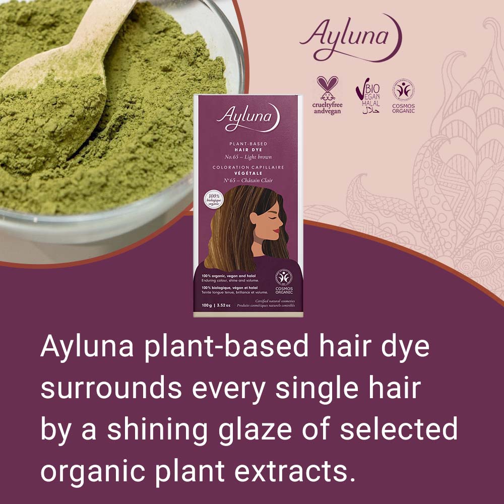 AYLUNA Plant-Based Hair Dye No. 65. Light Brown