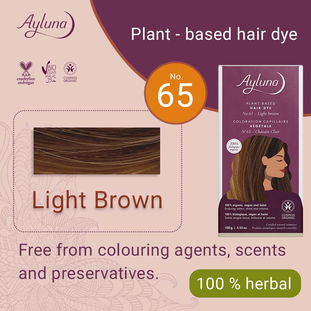 AYLUNA Plant-Based Hair Dye No. 65. Light Brown