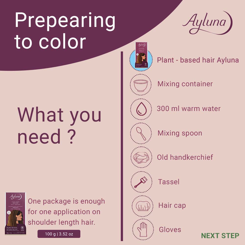 AYLUNA Plant-Based Hair Dye No. 65. Light Brown