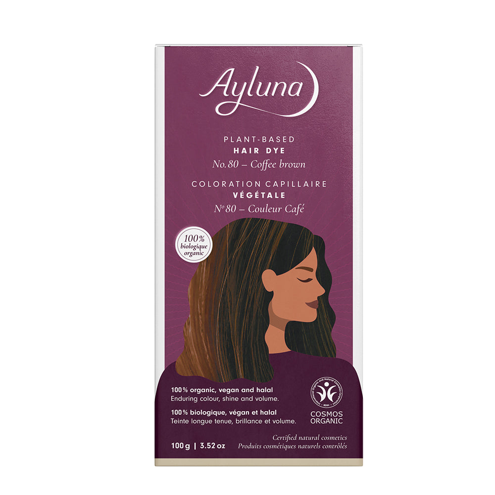 AYLUNA Plant-Based Hair Dye No. 80. Coffee brown