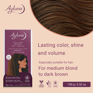 AYLUNA Plant-Based Hair Dye No. 80. Coffee brown
