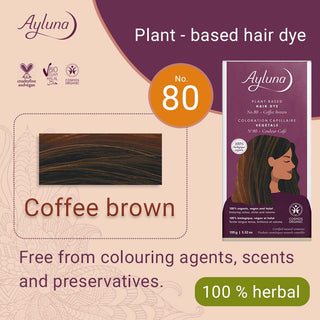 AYLUNA Plant-Based Hair Dye No. 80. Coffee brown