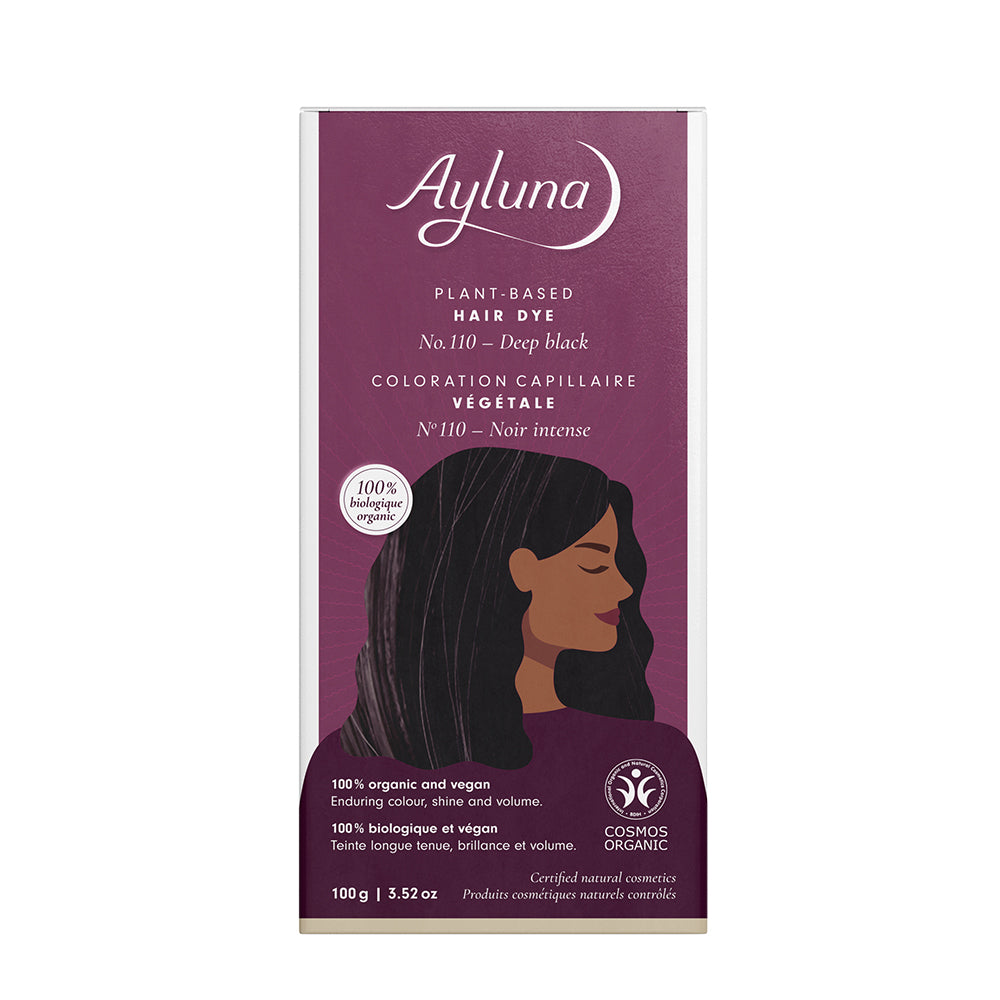 AYLUNA Plant-Based Hair Dye No. 110. Deep black