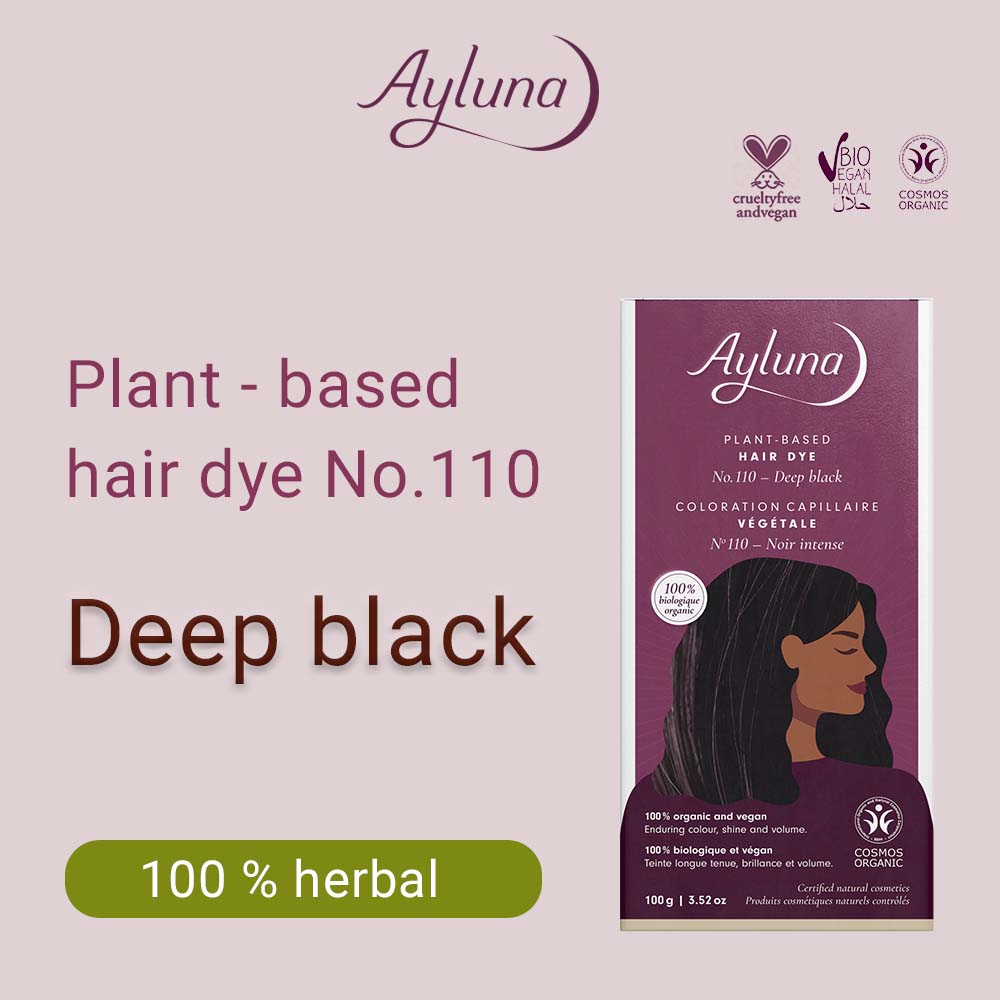 AYLUNA Plant-Based Hair Dye No. 110. Deep black