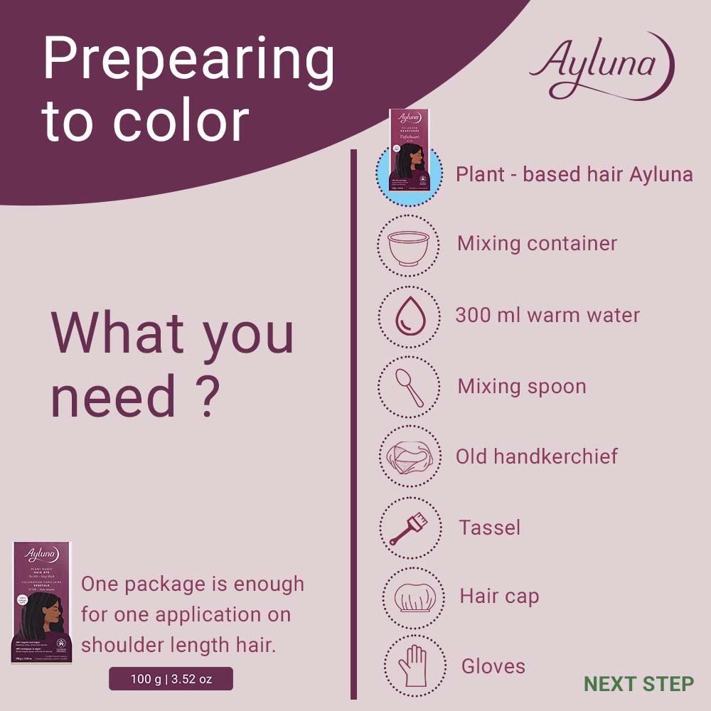 AYLUNA Plant-Based Hair Dye No. 110. Deep black