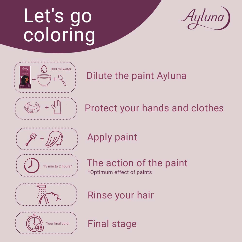 AYLUNA Plant-Based Hair Dye No. 110. Deep black