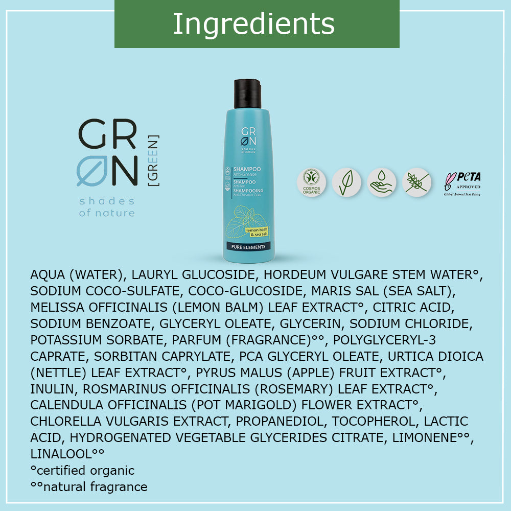 GRN Anti-Grease Shampoo Lemon Balm & Sea Salt