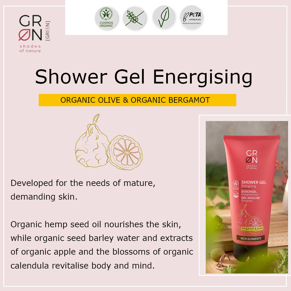 GRN Energising Shower Gel Bergamot & Olive