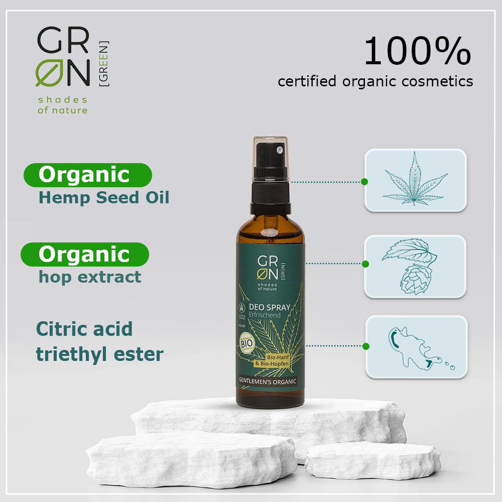 GRN Gentlemen's Organic Deo Spray Hemp & Hops