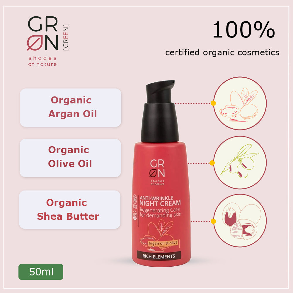 GRN Anti-Wrinkle Night Cream Regenerating Care Argan Oil & Olive