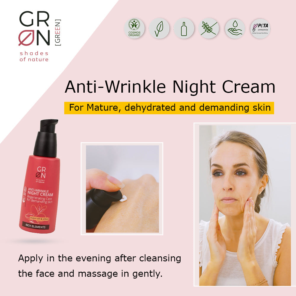GRN Anti-Wrinkle Night Cream Regenerating Care Argan Oil & Olive