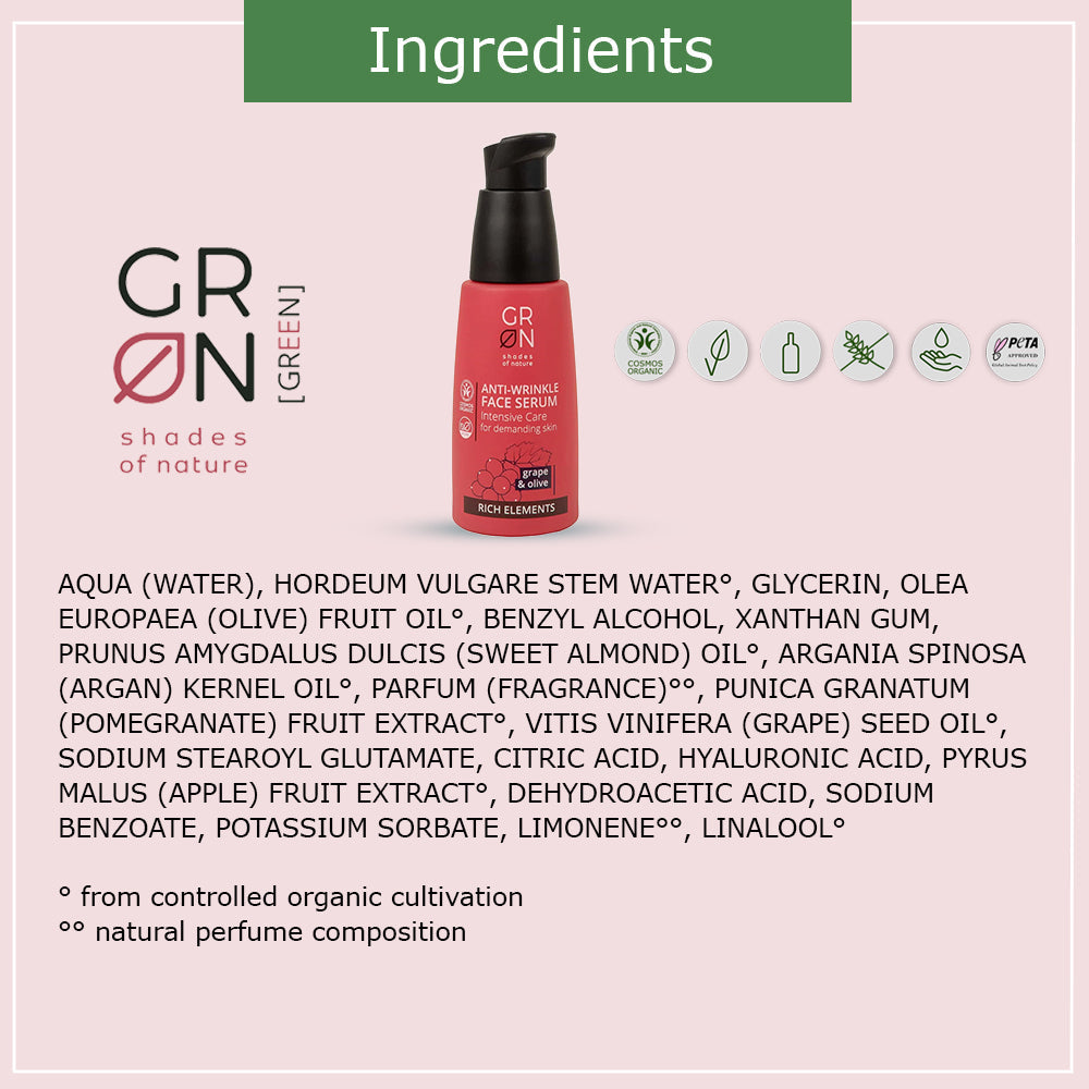 GRN Anti-Wrinkle Face Serum Intensive Care Grape & Olive