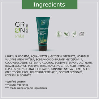 GRN Shaving Cream Gentle Shaving Hemp & Hops