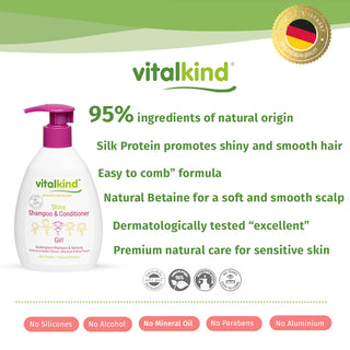 VITALKIND Girl Shiny Shampoo & Conditioner, 200 ml