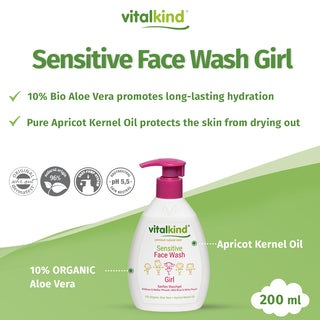 VITALKIND Girl Sensitive Face Wash, 200 ml
