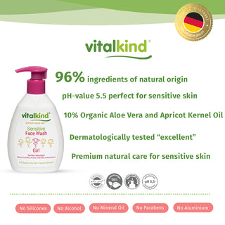 VITALKIND Girl Sensitive Face Wash, 200 ml