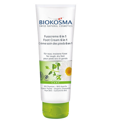 BIOKOSMA Foot Cream 6 in 1 Organic Thyme/Chamomile