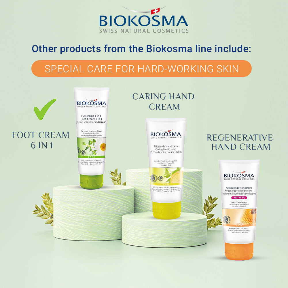 BIOKOSMA Foot Cream 6 in 1 Organic Thyme/Chamomile