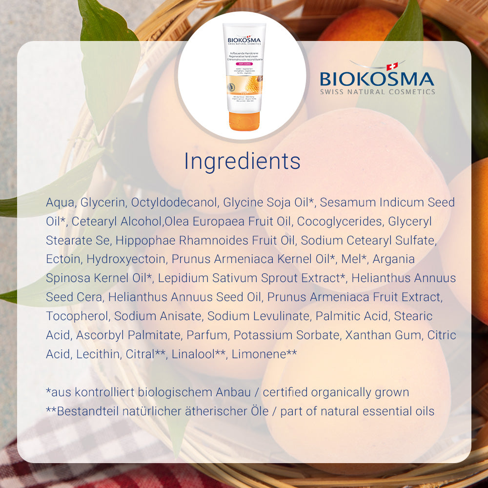 BIOKOSMA Regenerative hang cream organic apricot/honey