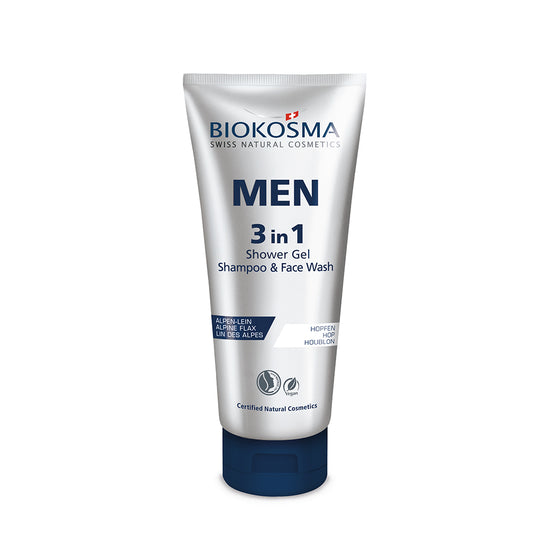 BIOKOSMA Men 3 in 1 shower gel & shampoo & face wash