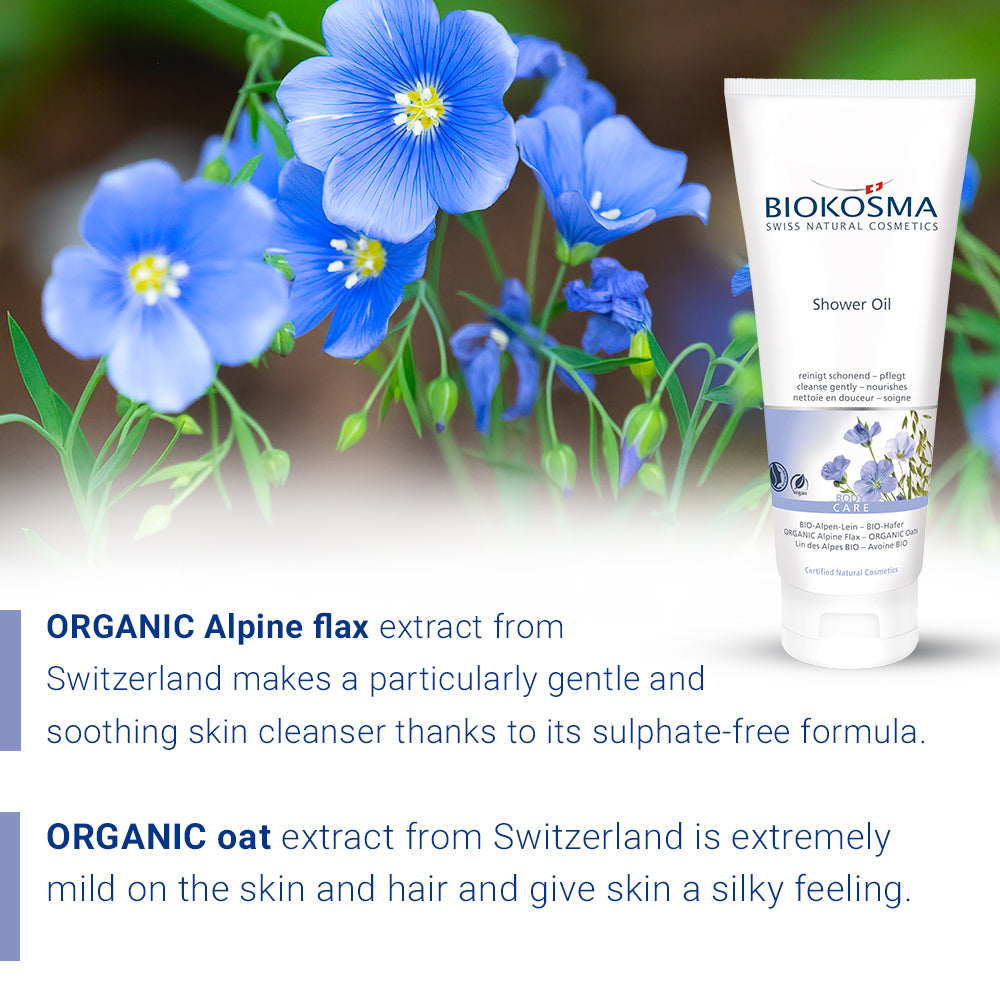 BIOKOSMA Shower Oil Alpine Flax