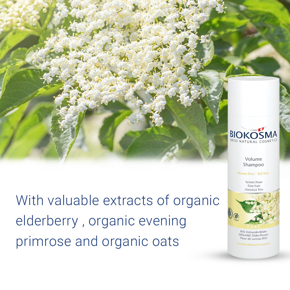 BIOKOSMA Volume Shampoo with Organic Elderberry Blossoms