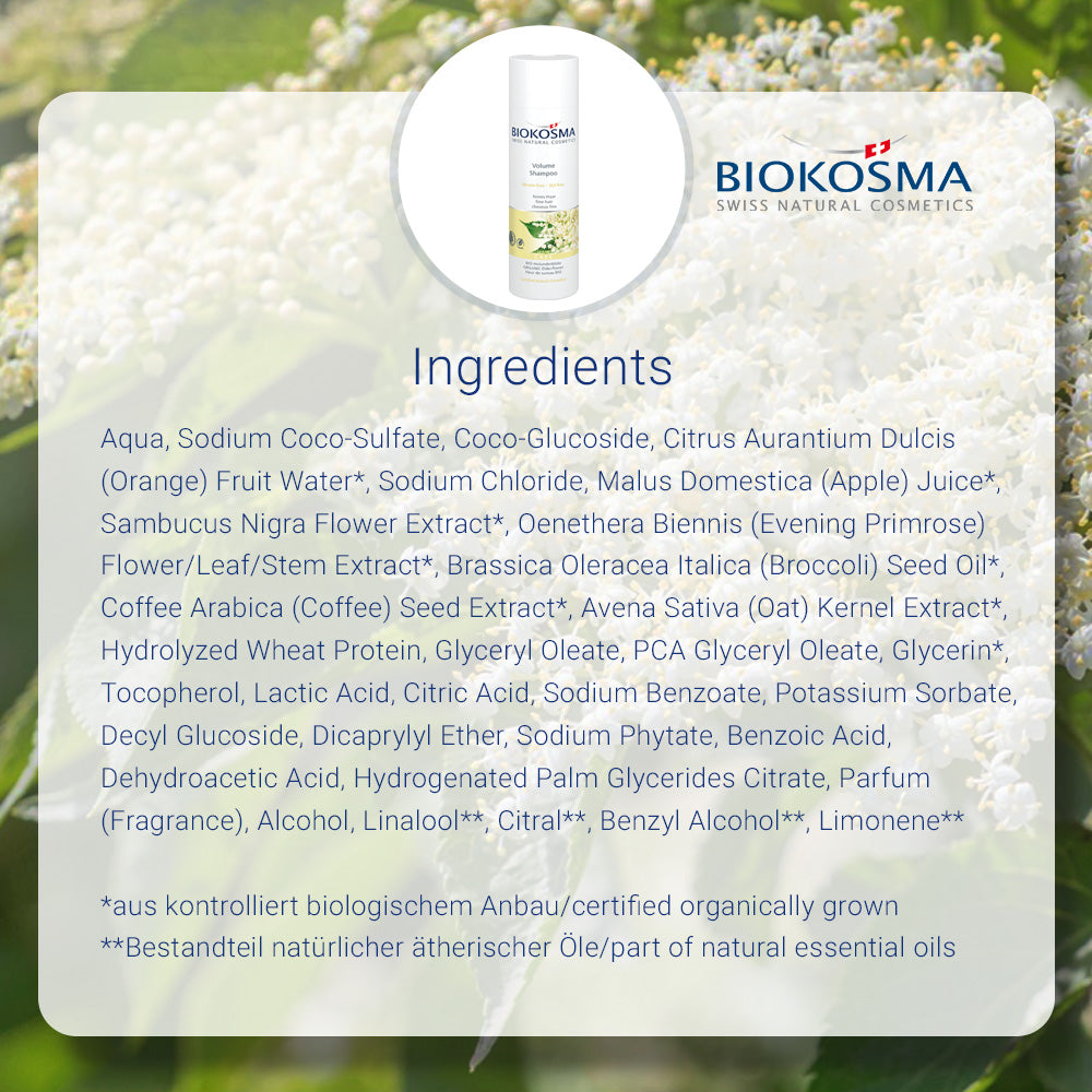 BIOKOSMA Volume Shampoo with Organic Elderberry Blossoms