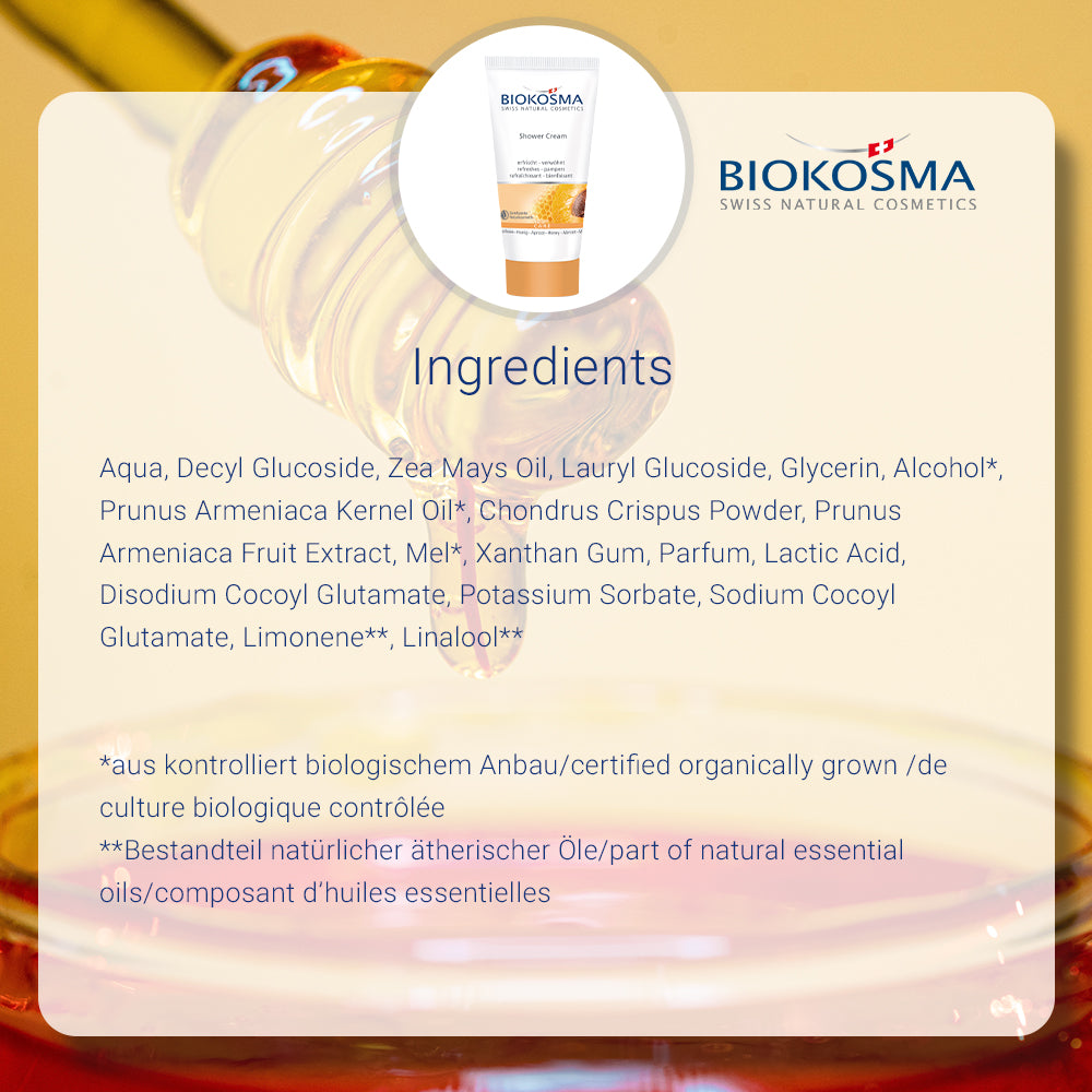 BIOKOSMA Shower cream apricot honey