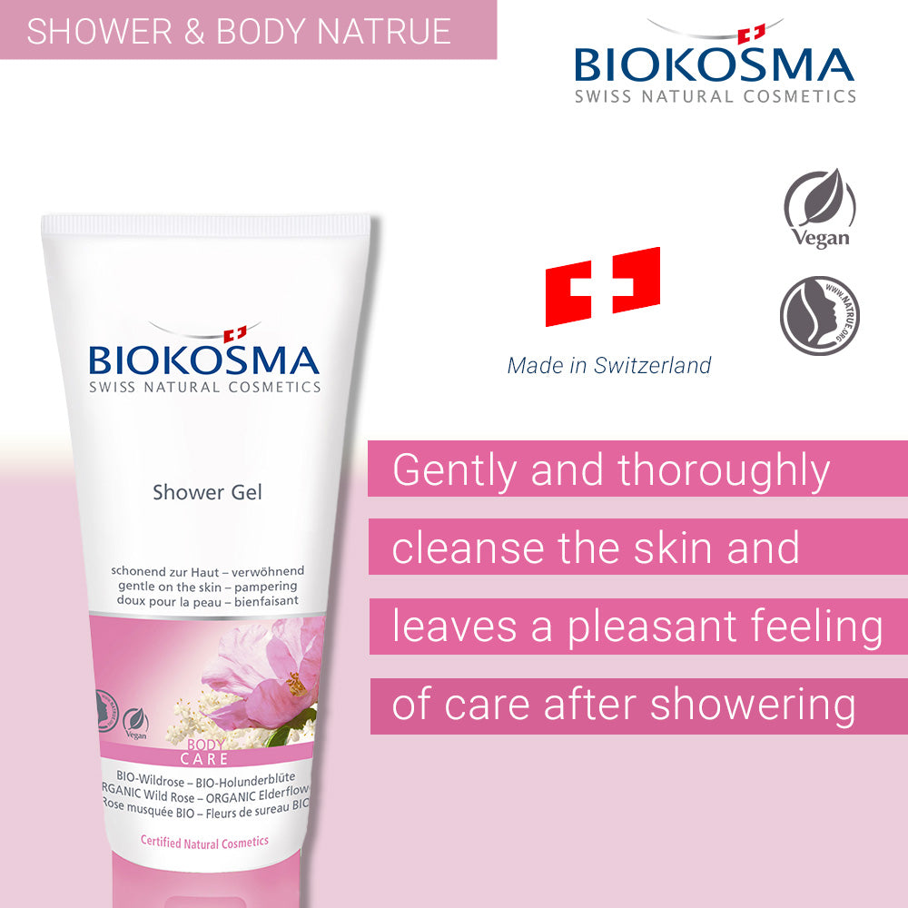 BIOKOSMA Shower gel organic wild rose