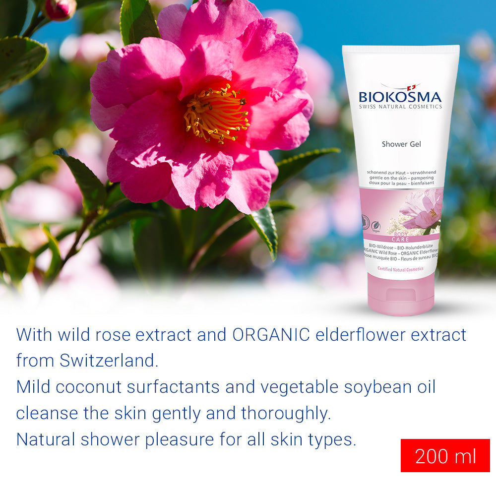 BIOKOSMA Shower gel organic wild rose