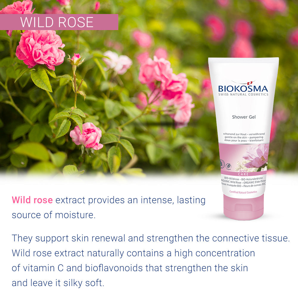 BIOKOSMA Shower gel organic wild rose