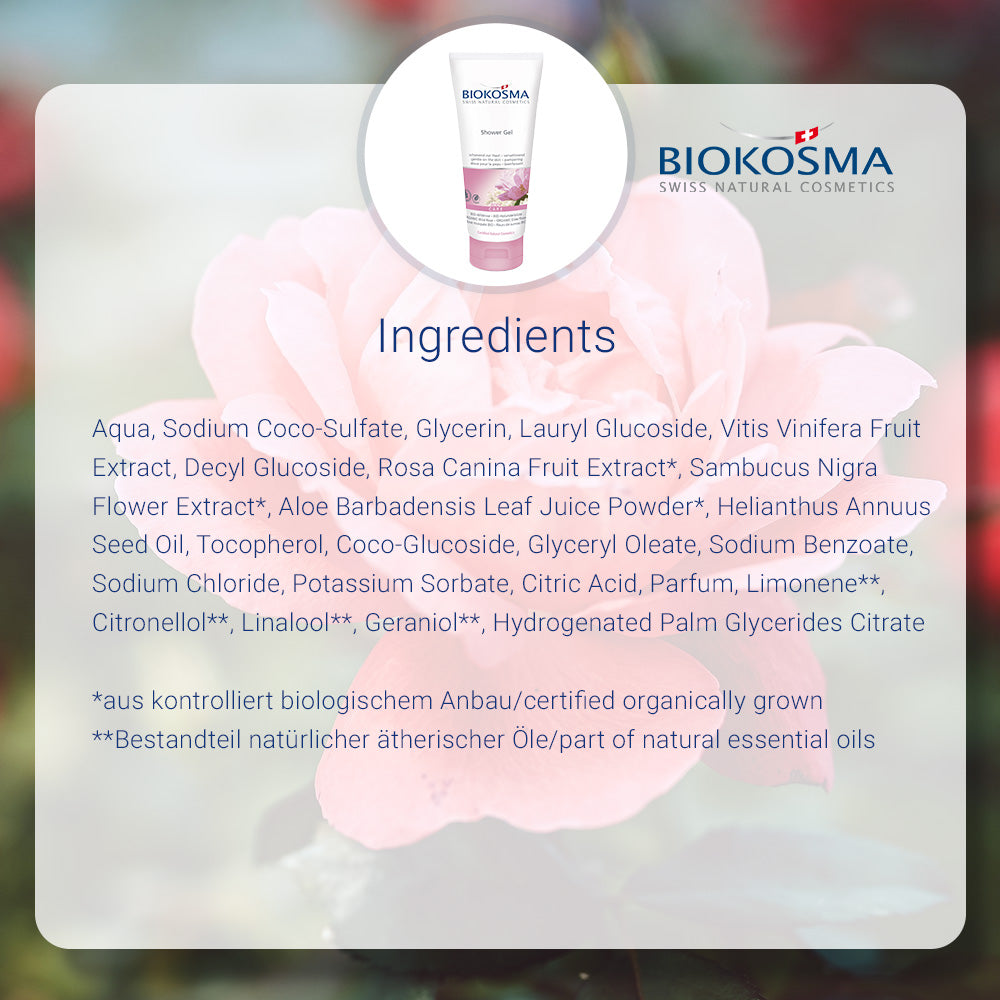 BIOKOSMA Shower gel organic wild rose