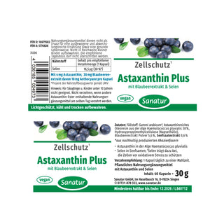 Astaxanthin Plus CELL PROTECTION  Sanatur 60 capsules (30 g)
