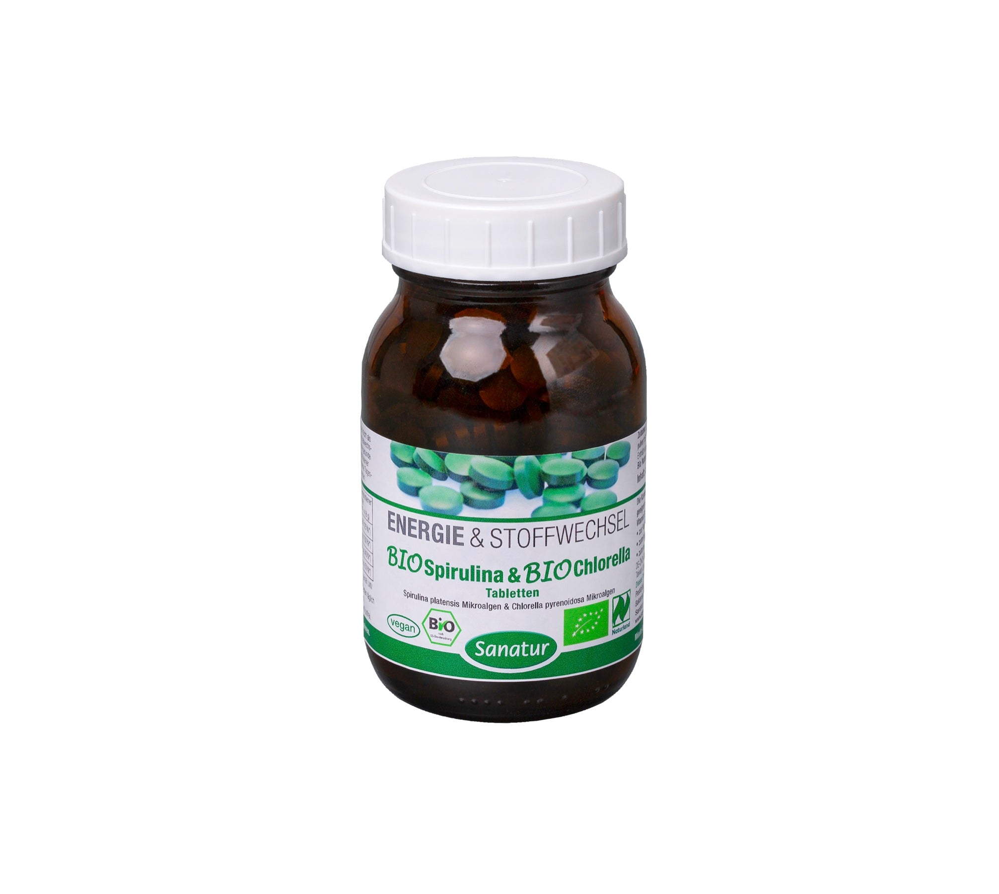 ENERGY & METABOLISM  BioSpirulina & BioChlorella Sanatur Naturland approx. 500 tablets = 100 g