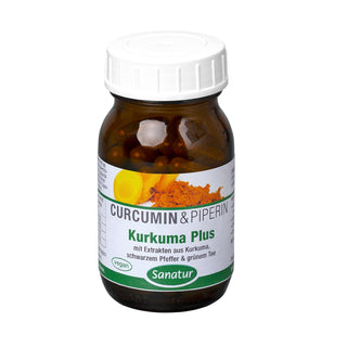 Tumeric Plus, CURCUMIN & PIPERIN,Sanatur 180 capsules (96 g)