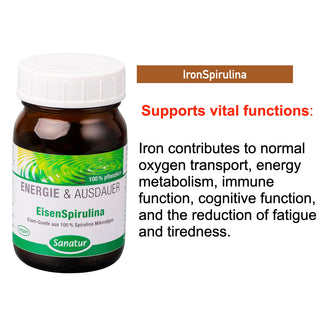 IronSpirulina ENERGY & ENDURANCE, Sanatur 250 tablets (100 g)