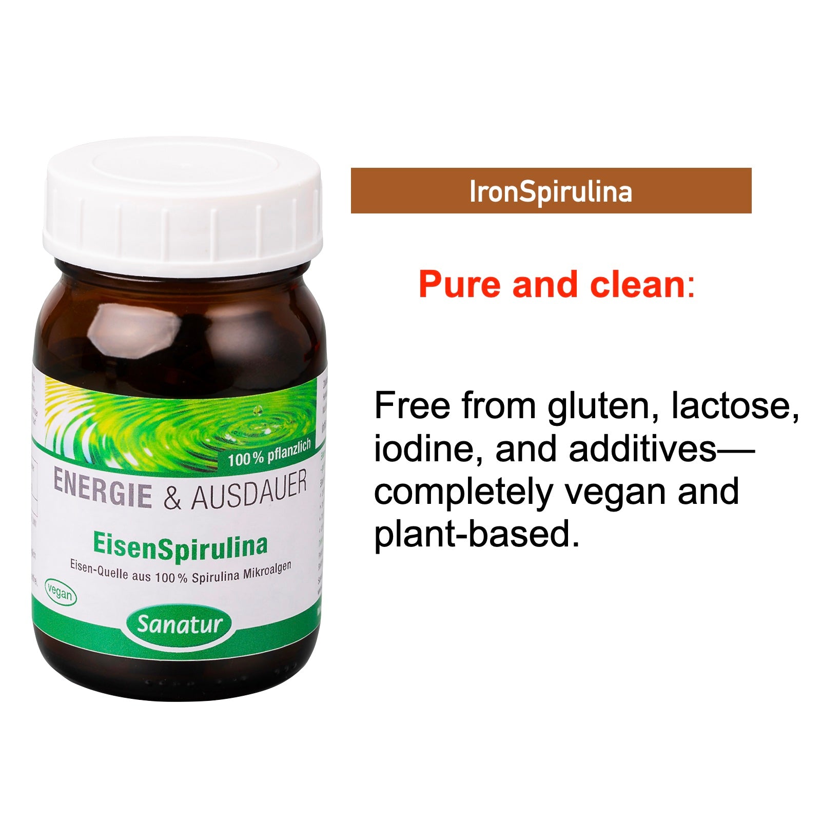 IronSpirulina ENERGY & ENDURANCE, Sanatur 250 tablets (100 g)